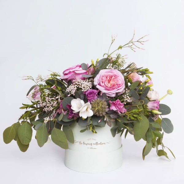 BOHO matowy flowerbox z naturalnych kwiatów