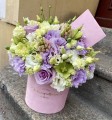 LILARÓŻ Welurowy flower box z żywych kwiatów