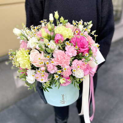 mietowy flower box